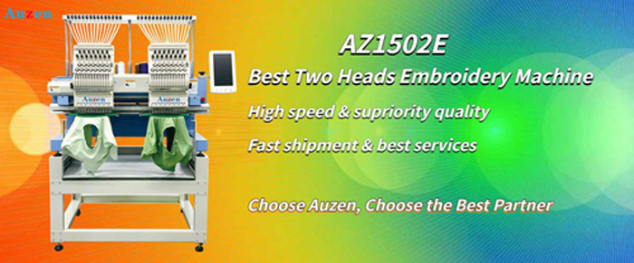 Auzen AZ1502E two heads embroidery machine is hot selling